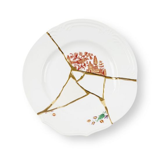 Обеденная тарелка 27,5 см., Seletti, 09611 Kintsugi n'1 Dinner Plate d.27