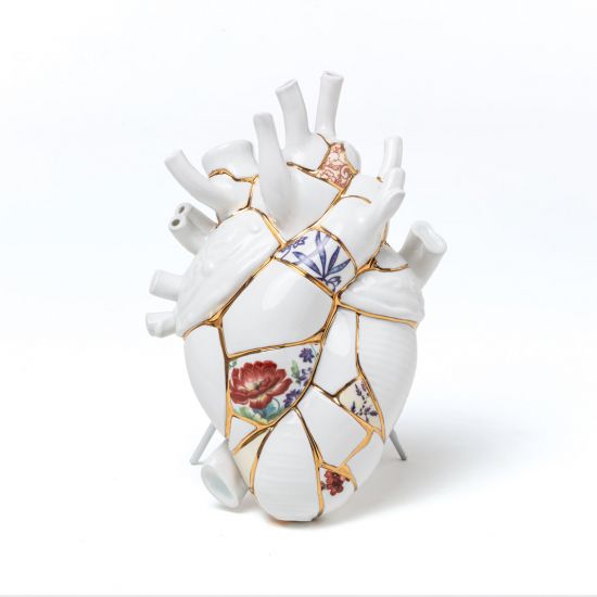 Ваза сердце Seletti, 09929 Love in Bloom Heart Vase Kintsugi